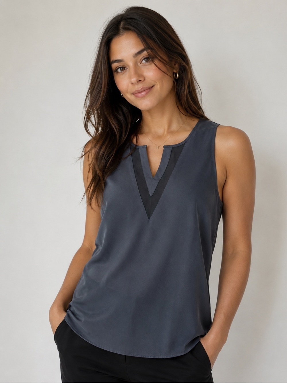 Maison Scotch Jolie Vagabonde Sleeveless Black Tank Top Size 2